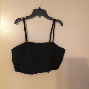 New black cotton blend crop top in size xxl